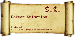 Doktor Krisztina névjegykártya