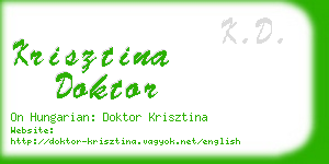 krisztina doktor business card